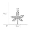 14K White Gold 2-D Mini Dragonfly with Cut-out Wings Charm
