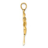 14K Textured Flying Duck Charm