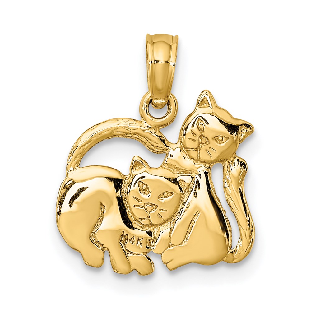 Gold Polished Cat Pendants