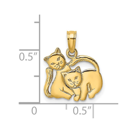 Gold Polished Cat Pendants