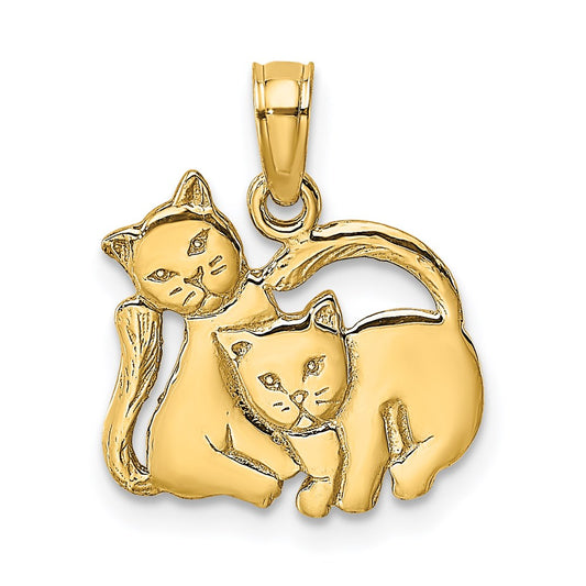 Gold Polished Cat Pendants