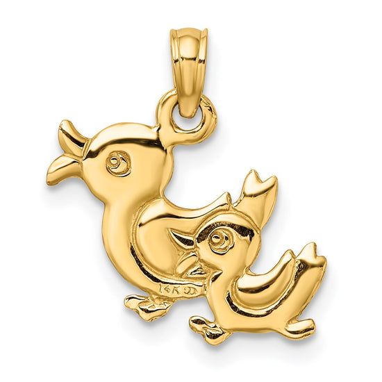 Gold 3D two Duck Charm
