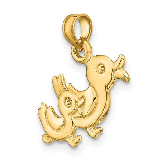 Gold 3D two Duck Charm