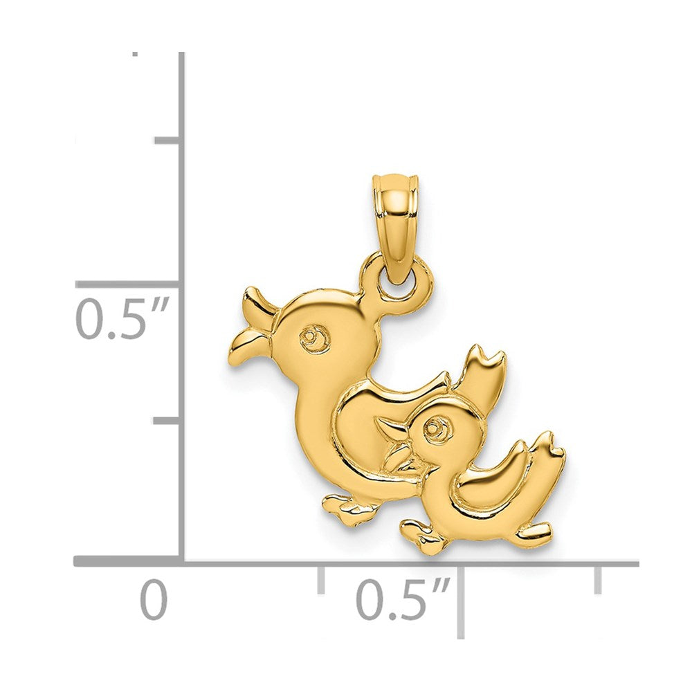 Gold 3D two Duck Charm