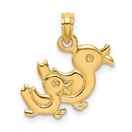 Gold 3D two Duck Charm