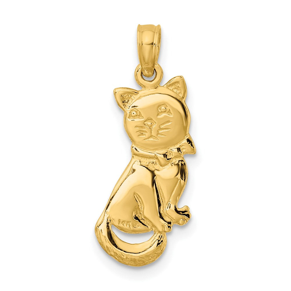 Gold Polished Cat Pendants