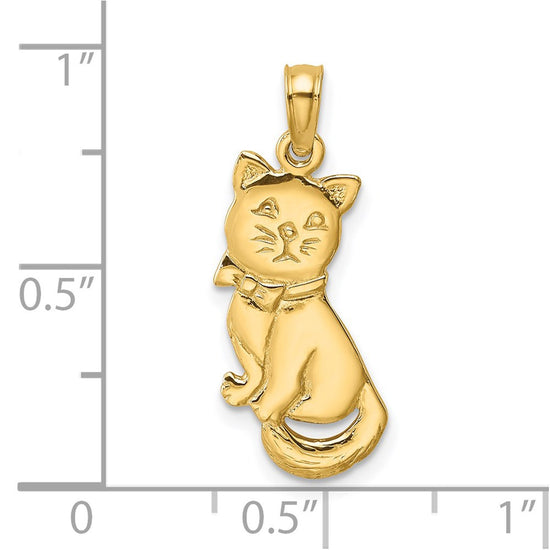 Gold Polished Cat Pendants
