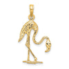 Gold Polished Flamingo Pendants