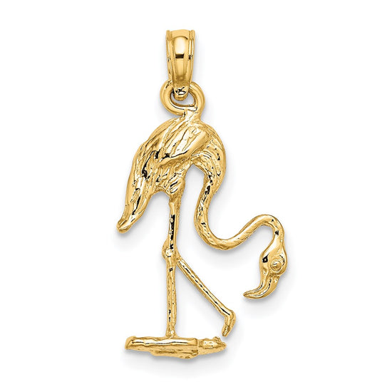 Gold Polished Flamingo Pendants