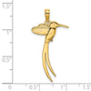 14K Polished Bird with Long Tail Charm