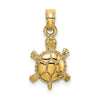 Gold Polished Turtle Pendants