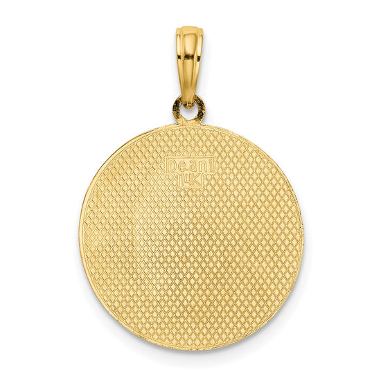 14K Circle Engraveable Center Charm
