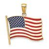 14K Enameled American Flag Charm