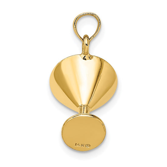14K 3-D Martini with Green Enameled Olive Charm