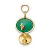 14K 3-D Green Enamel  Martini with Red Cherry Charm
