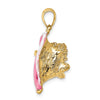 14K 3-D Pink and White Enamel Conch Shell Charm