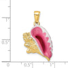14K 3-D Pink and White Enamel Conch Shell Charm