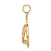14k 3-D Pink Enameled Double Flip-Flop Charm