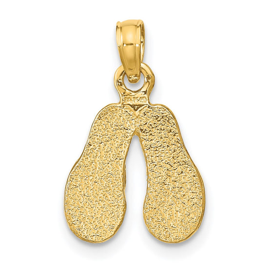 14k  3-D Multi-Color Enamel Double Flip-Flop Charm