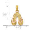 14k Pink Enameled 3-D Double Flip-Flop Charm