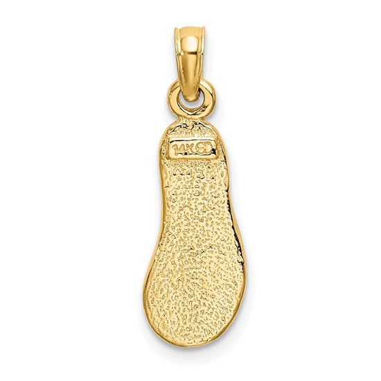 Gold Polished Flip-flop Pendant