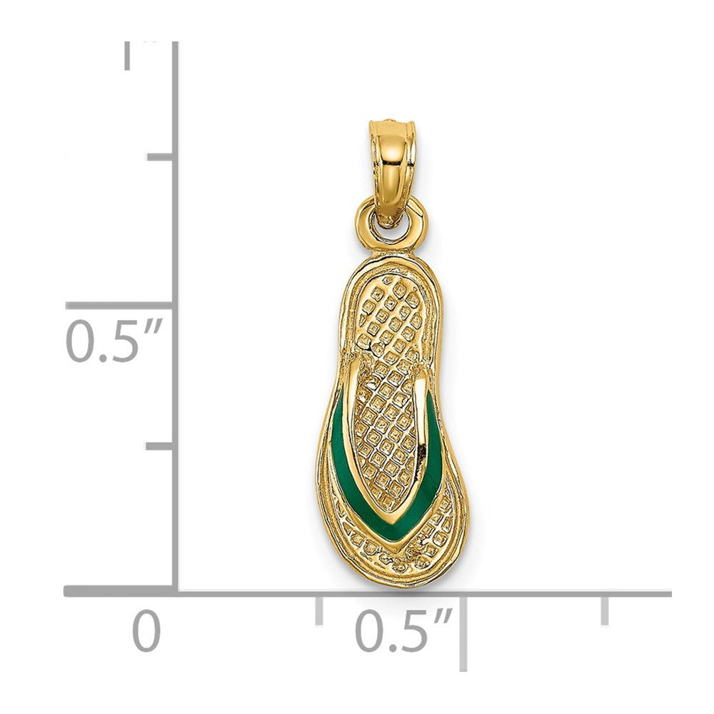 Gold Polished Flip-flop Pendant