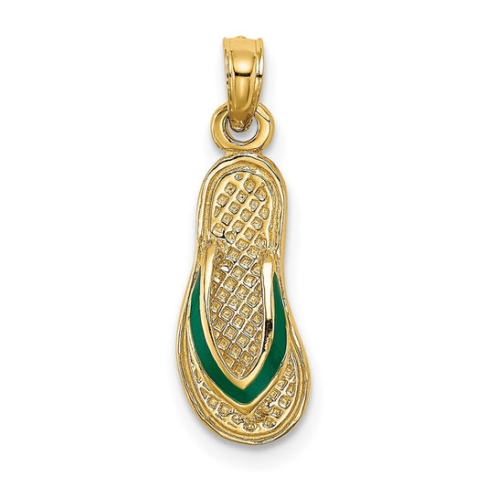 Gold Polished Flip-flop Pendant