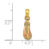 14k  3-D Pink Enameled Single Flip-Flop Charm