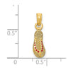 14k 3-D Red Enamel Single Flip-Flop Charm