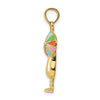 14K Tropical Drink with Multi-Colored Enamel Umbrella Charm