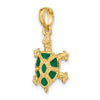 14K with Green Enamel Land Turtle Charm