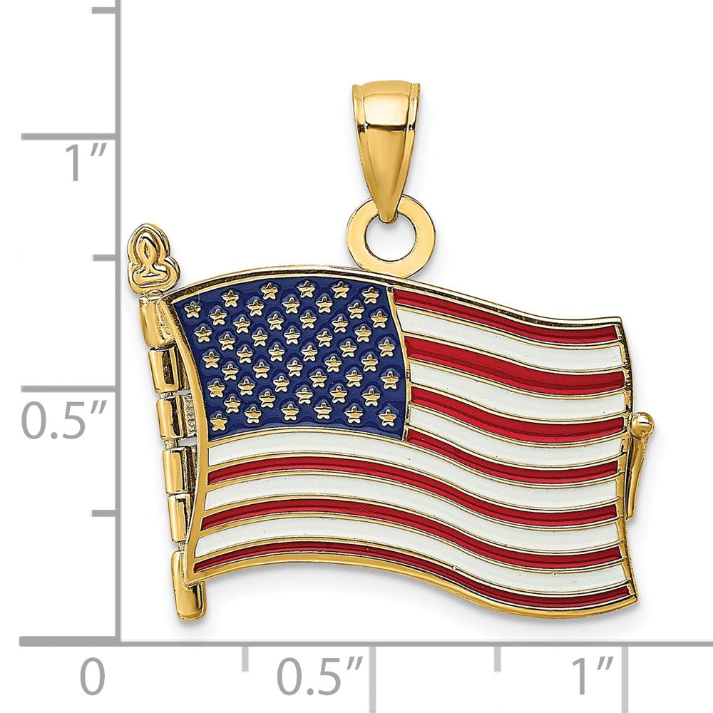 Gold Polished Flag Pendants