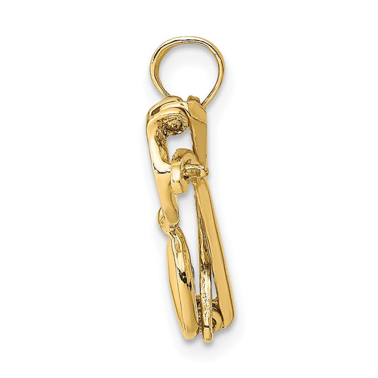 14k 3-D Yellow Enameled Sunglasses with Moveable Sides Pendant