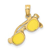 14k 3-D Yellow Enameled Sunglasses with Moveable Sides Pendant