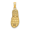 14K 3-D Enamel Shell On Blue Polka-Dot Flip-Flop Charm