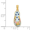 14K 3-D Enamel Shell On Blue Polka-Dot Flip-Flop Charm
