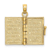 14K Enameled 3-D Moveable LOVE Bible Verse Flower Book Pendant