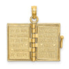 14K Enameled 3-D Moveable LOVE Bible Verse Flower Book Pendant