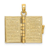 14K Enameled 3-D Moveable LOVE Bible Verse Flower Book Pendant