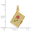 14K Enameled 3-D Moveable LOVE Bible Verse Flower Book Pendant