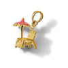14K 3-D Beach Chair with Pink Enameled Umbrella Charm
