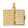 14K Blue Enameled 3-D Bible with Lord's Prayer and Moveable Pages Pendant