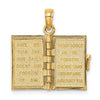 14K Blue Enameled 3-D Bible with Lord's Prayer and Moveable Pages Pendant