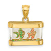 14K 3-D Moveable Enamel Fish in Aquarium Charm
