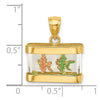 14K 3-D Moveable Enamel Fish in Aquarium Charm