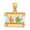 14K 3-D Moveable Enamel Fish in Aquarium Charm