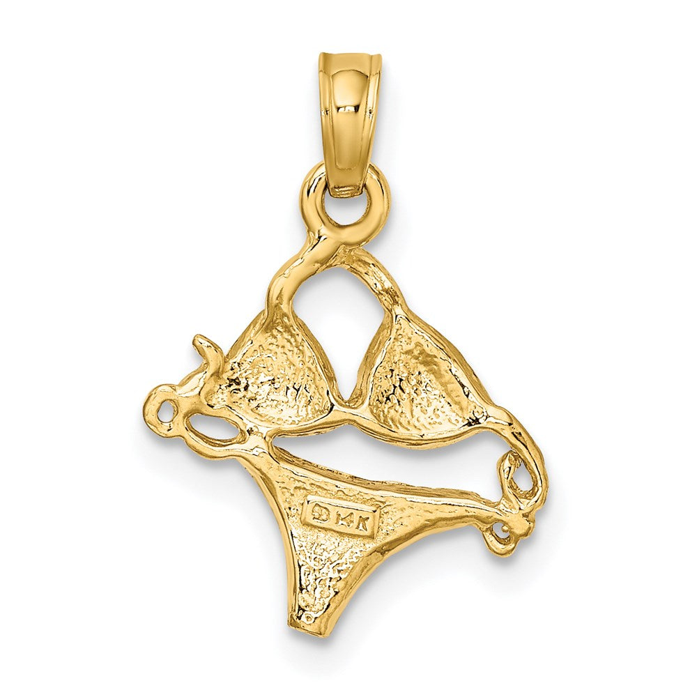14K Pink Enameled Bikini Bathing Suit Charm