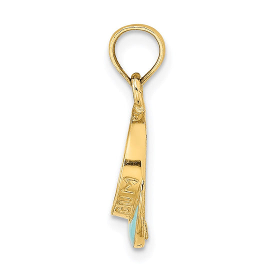 14K Aqua Enameled BEACH BUM Sun Visor Charm