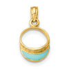 14K Aqua Enameled BEACH BUM Sun Visor Charm