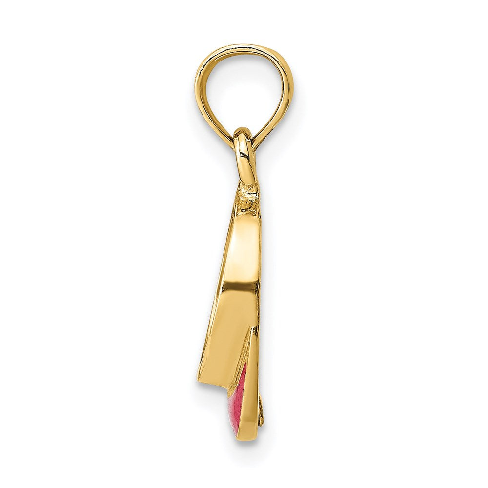 14K Fuchsia Enameled BEACH BUM Sun Visor Charm